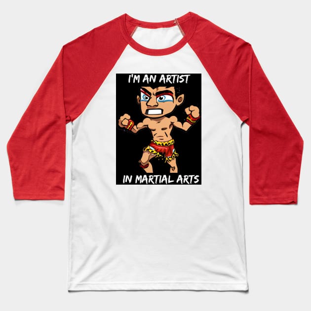 Martial Artist Baseball T-Shirt by Jeronimo G.